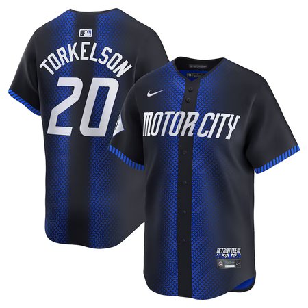 Men's Detroit Tigers #20 Spencer Torkelson Navy 2024 City Connect Limited Jersey